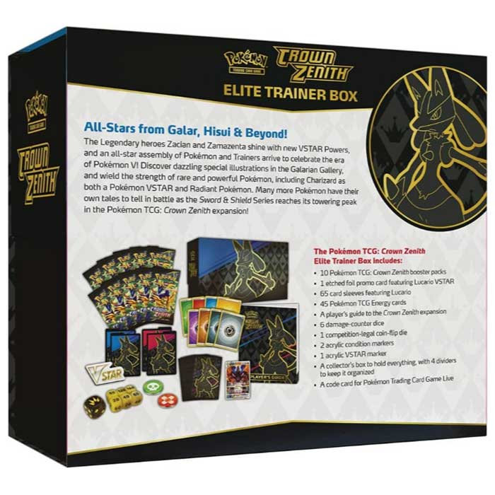 מארז קלפים לאספנים Crown Zenith: Elite Trainer Box