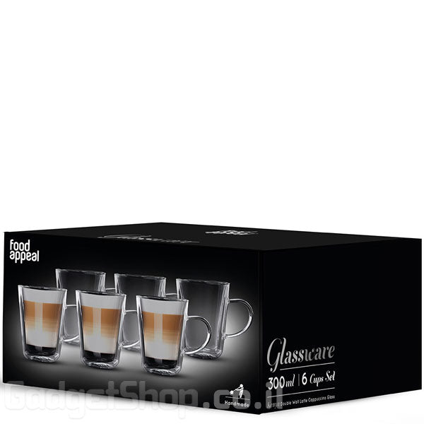 סט 6 כוסות 300 מ"ל LATTE CAPPUCCINO KENYA