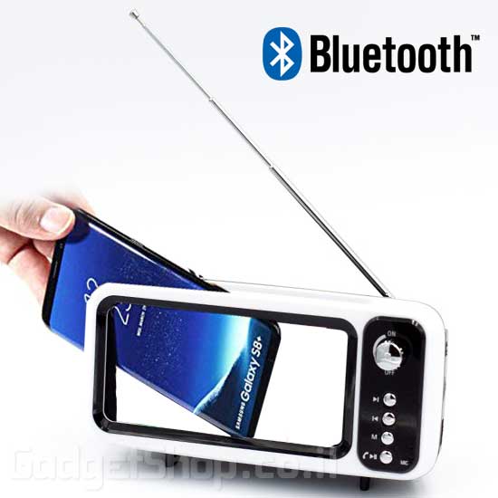 Retro TV מעמד צפייה לסמארטפון עם רמקול בלוטוס