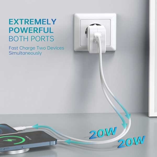 מטען קיר מהיר כפול 40W מבית CHOETECH