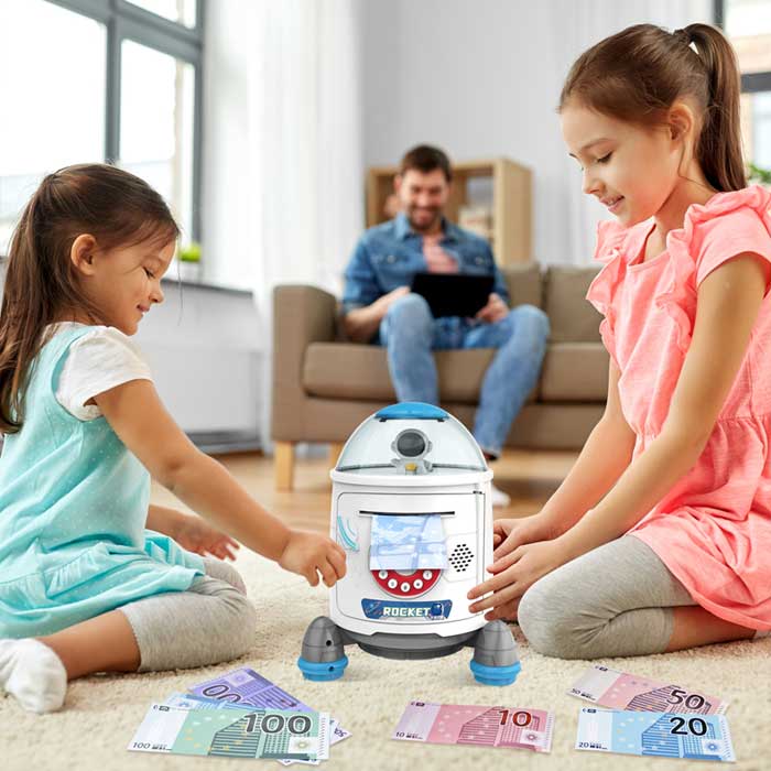 קופה אלקטרונית לילדים עם מושך שטרות
