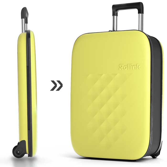 המזוודה הדקה בעולם Rollink דגם FLEX VEGA 21 - צהוב Iris