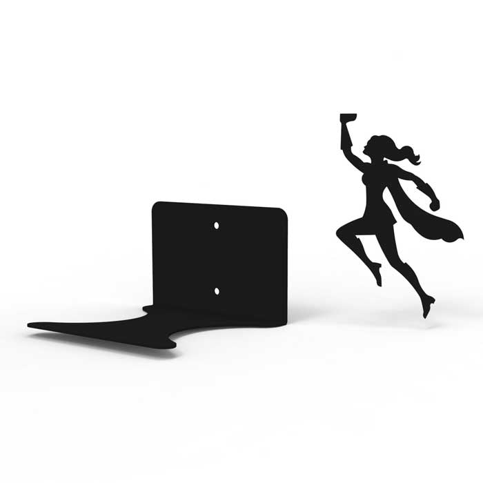 מדף ספרים מרחף גיבורת על wondershelf