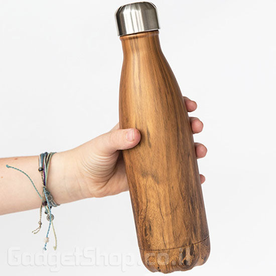 בקבוק תרמוס דמוי עץ